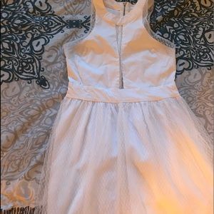 White lace mesh dress